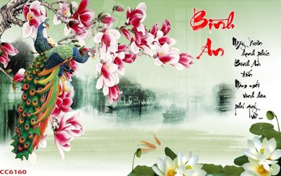 File ảnh File gốc tranh chim công CC6160 (gốc) in standee