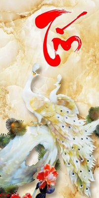 File in trần File gốc tranh chim công CC6161 (file gốc) phong thủy