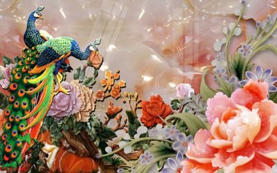 File tranh File gốc tranh chim công CC6164 (bản gốc) treo quán cafe