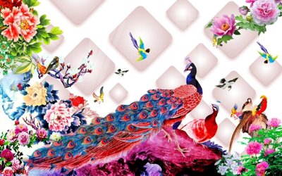 Tải file File gốc tranh chim công CC6178 (gốc) in trên mọi chất liệu