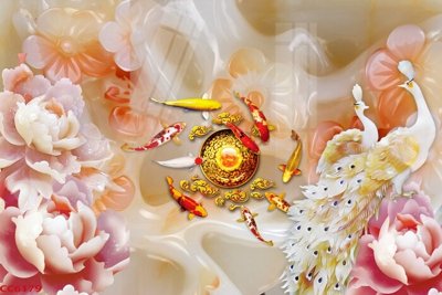 Tải file File gốc tranh chim công CC6179 (gốc) in trên mọi chất liệu