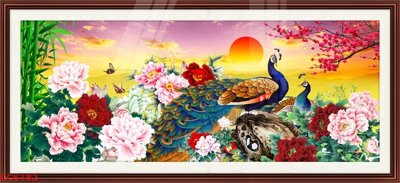 File PSD File gốc tranh chim công CC6182 (bản gốc) chất lượng nhất