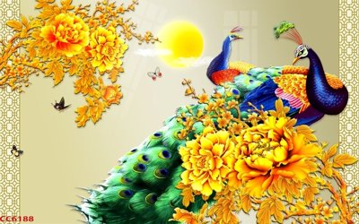 File gốc File gốc tranh chim công CC6188 (thiết kế) cho in ấn