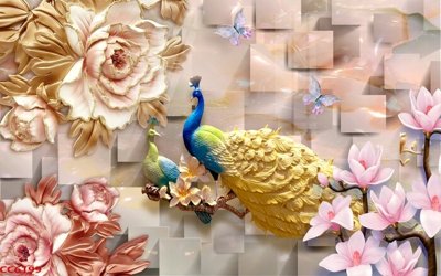 File gốc in ấn File gốc tranh chim công CC6199 chuẩn màu CMYK