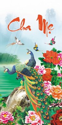 File gốc File gốc tranh chim công CC6202 (phong cách) tối giản