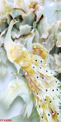 File in lụa File gốc tranh chim công CC6244 (hoa văn) File gốc tranh chim công CC6244