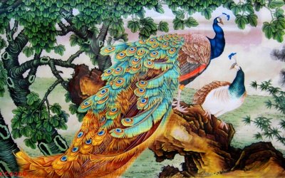 File gốc File gốc tranh chim công CC6260 (cho in ấn) từ kho Filetranh