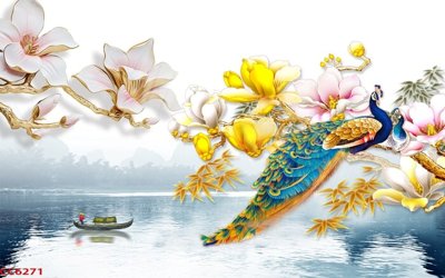 File gốc File gốc tranh chim công CC6271 (phiên bản chuẩn) để in ấn