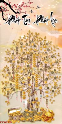 File in trần File gốc tranh chim công CC6276 (bản gốc) bầu trời