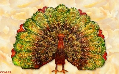 File ảnh File gốc tranh chim công CC6287 (gốc) in standee