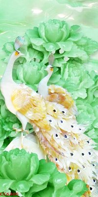 Ảnh gốc File gốc tranh chim công CC6305 (độ nét cao) in mica