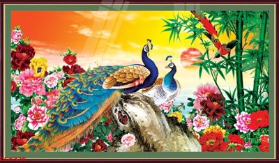 File gốc File gốc tranh chim công CC6326 (in 3D) nghệ thuật