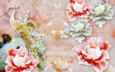 File PSD File gốc tranh chim công CC6347 (nguyên gốc) chất lượng cao