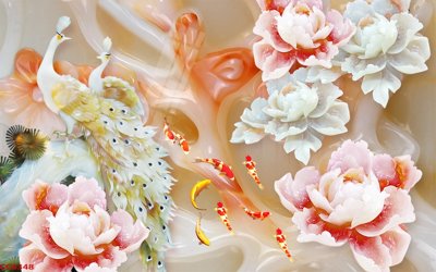 Download file tranh PSD File gốc tranh chim công CC6348 để chỉnh sửa