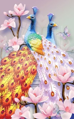 Tải file gốc File gốc tranh chim công CC6380 (in bạt) quảng cáo