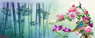 File gốc File gốc tranh chim công CC6383 (in lụa) tranh thuận buồm