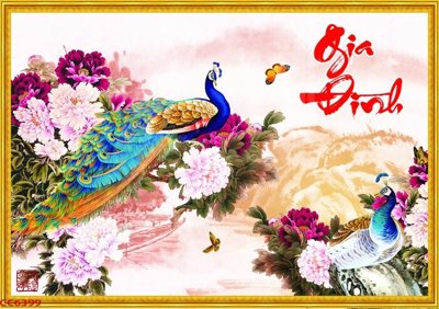 File gốc File gốc tranh chim công CC6399 (trang trí) phòng trẻ em