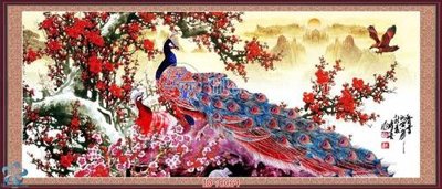 Tải file File gốc tranh chim công CC64 (ảnh gốc) in tráng gương