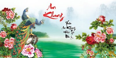 File tranh File gốc tranh chim công CC6455 (gốc) in vải canvas