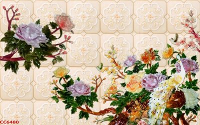 File tranh File gốc tranh chim công CC6480 (bản gốc) trang trí văn phòng