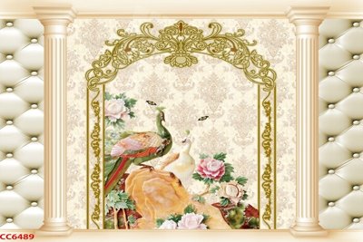 File ảnh File gốc tranh chim công CC6489 (gốc) in standee