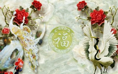 File gốc File gốc tranh chim công CC6560 (in tráng gương) hiện đại