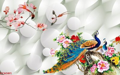 File gốc File gốc tranh chim công CC6581 (PNG) nền trong suốt