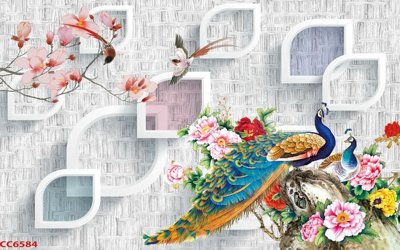 File tranh File gốc tranh chim công CC6584 (ảnh gốc) không bị mờ