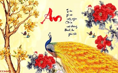 File PSD File gốc tranh chim công CC6603 (bản gốc) độ phân giải cao