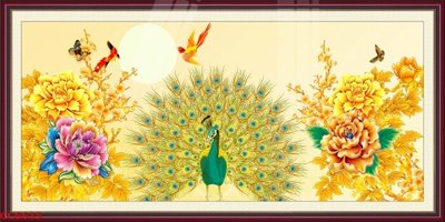 File gốc File gốc tranh chim công CC6615 (chủ đề hiện đại) trang trí