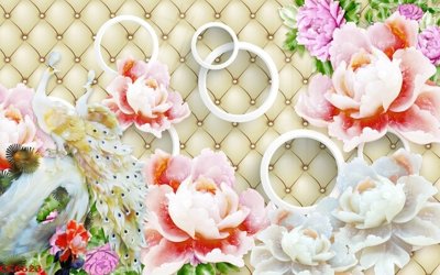 File tranh File gốc tranh chim công CC6623 (ảnh gốc) in trần nhà