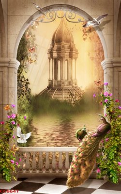 File PSD File gốc tranh chim công CC6641 (bản gốc) độ phân giải cao