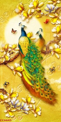 File tranh File gốc tranh chim công CC6645 (bản gốc) trang trí văn phòng