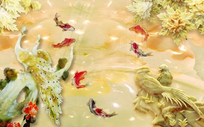 File tranh gốc File gốc tranh chim công CC6651 (bản quyền) độc đáo