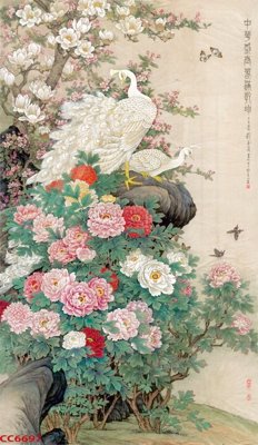 File tranh File gốc tranh chim công CC6697 (gốc) chủ đề thành phố