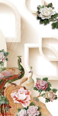 File gốc File gốc tranh chim công CC6703 (in tráng gương) ốp tường