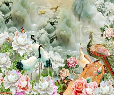 File tranh in mica File gốc tranh chim công CC6709 (độ phân giải cao)