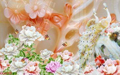 File in ấn File gốc tranh chim công CC6711 chuyên nghiệp