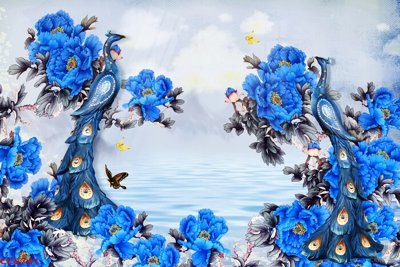 File tranh gốc File gốc tranh chim công CC6741 (bản quyền) Filetranh.com