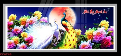 File gốc File gốc tranh chim công CC6743 (trang trí) phòng ngủ