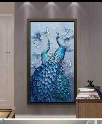 Download file gốc File gốc tranh chim công CC8 (in mica) 3D