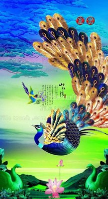 File gốc File gốc tranh chim công CC80 (trang trí) cho phòng khách