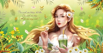 File tranh File tranh dán tường cà phê nhà hàng CF8008 (gốc) chủ đề tĩnh vật