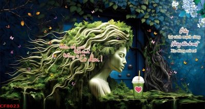 Tải file gốc File tranh dán tường cà phê nhà hàng CF8023 (để in lụa)