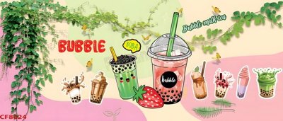 File gốc in ấn File tranh dán tường cà phê nhà hàng CF8024 chất lượng vượt trội