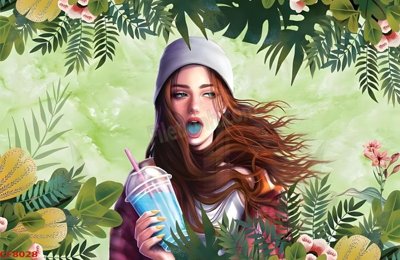 Download file File tranh dán tường cà phê nhà hàng CF8028 (chuẩn in) chất lượng cao