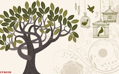 File gốc File tranh dán tường cà phê nhà hàng CF8038 (chủ đề hiện đại) trang trí