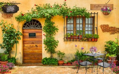 File gốc File tranh dán tường cà phê nhà hàng CF8068 (AI/EPS) cho in ấn