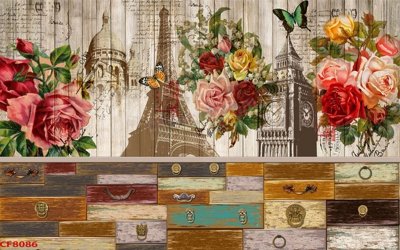 File tranh File tranh dán tường cà phê nhà hàng CF8086 (bản gốc) in lụa 3D