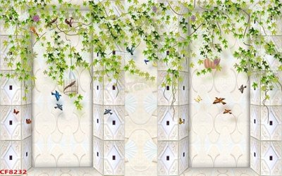 Tải file File tranh dán tường cà phê nhà hàng CF8232 (gốc) chủ đề hoa sen